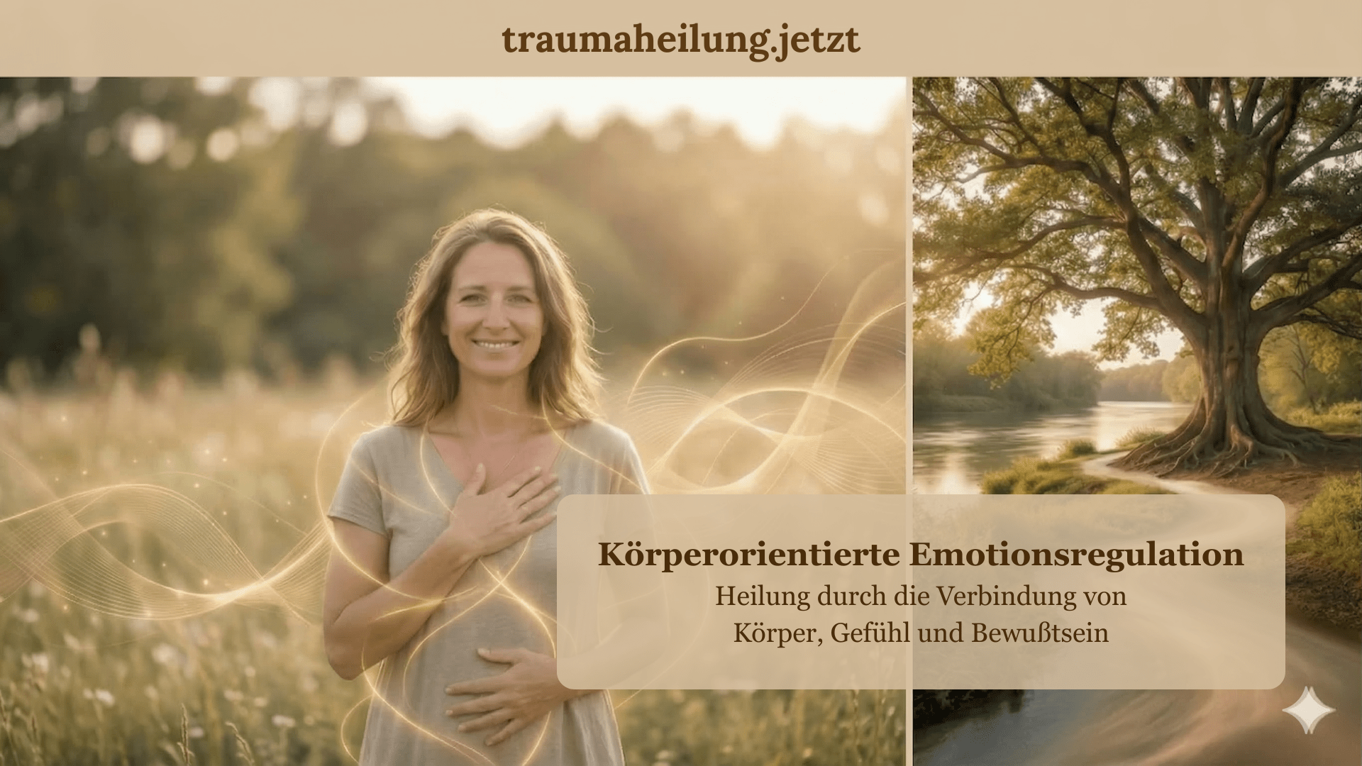 Körperorientierte Emotionsregulation: Eine Frau, die sich selber hält und reguliert